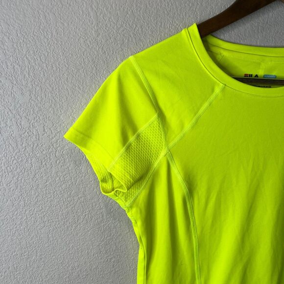 Fila Sport Womens Neon Yellow Running T-Shirt M - Picture 4 of 11